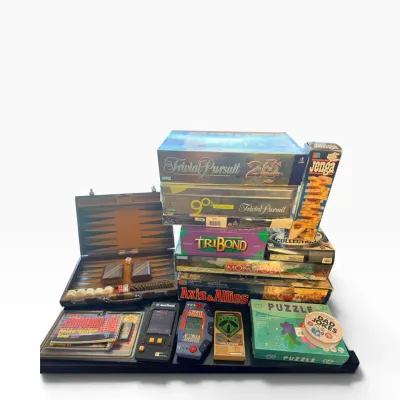 Large Vintage Board Game & Electronic Handheld Game Collection