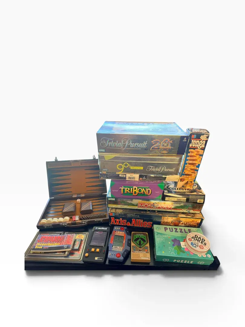 Large Vintage Board Game & Electronic Handheld Game Collection