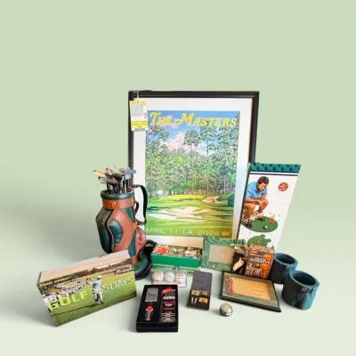 Golf Lover’s Collection – Afghan Throw Blanket, Masters 2024, Golf Décor, Games & Zippo Set
