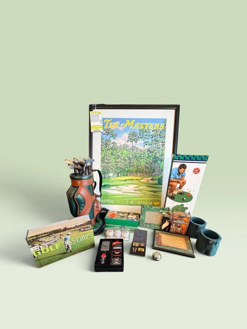 Golf Lover’s Collection – Afghan Throw Blanket, Masters 2024, Golf Décor, Games & Zippo Set