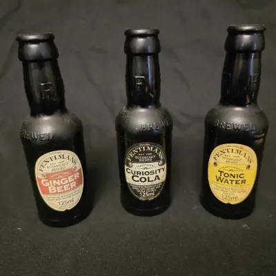 Set of 3 Fentimans Botanically Brewed Glass Soda Bottles (125ml) – Ginger Beer, Curiosity Cola, Toni