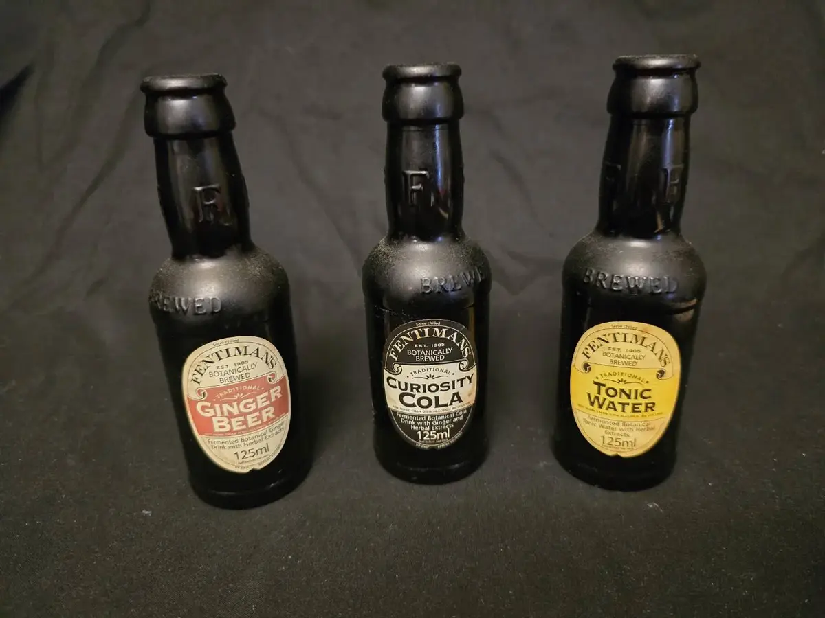 Set of 3 Fentimans Botanically Brewed Glass Soda Bottles (125ml) – Ginger Beer, Curiosity Cola, Toni