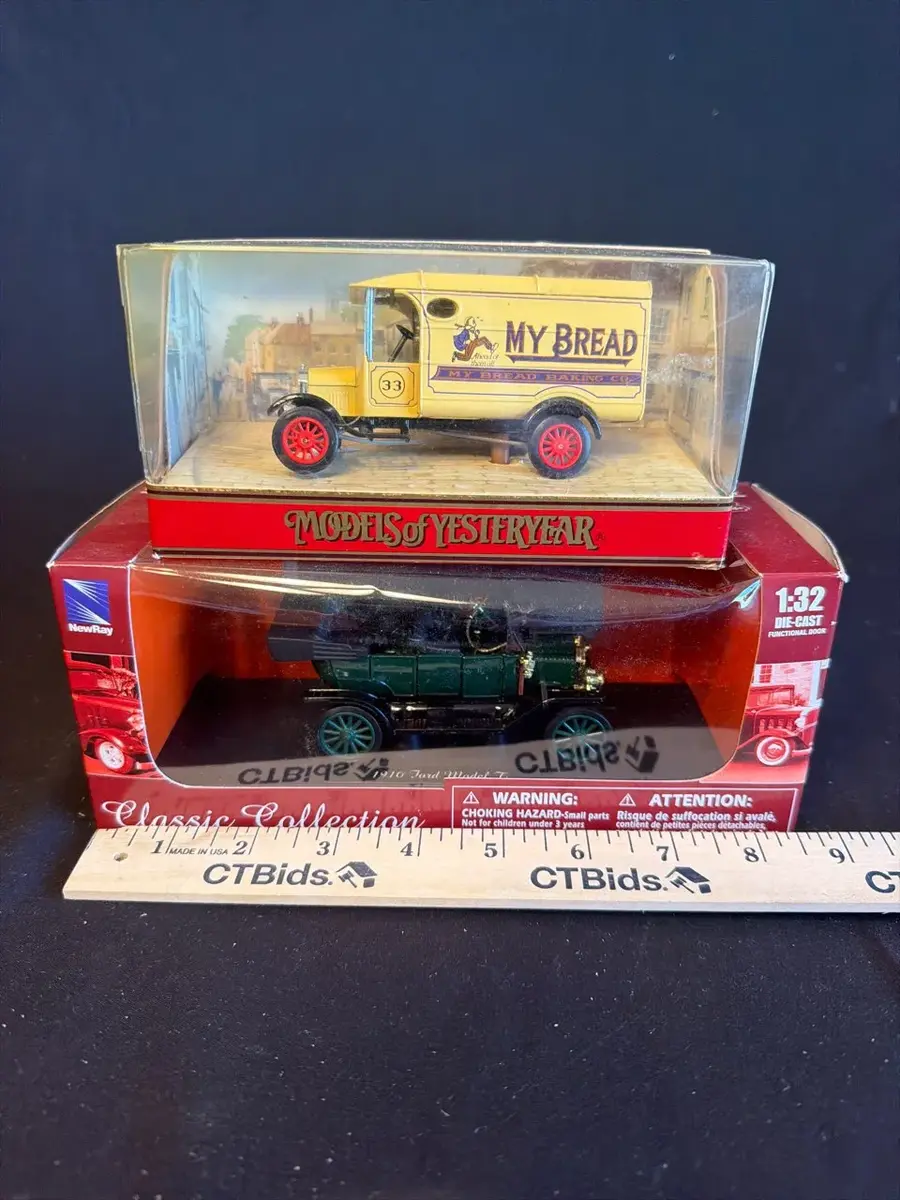 Lot of 2 Vintage Die-Cast Vehicles – My Bread Delivery Truck & 1910 Ford