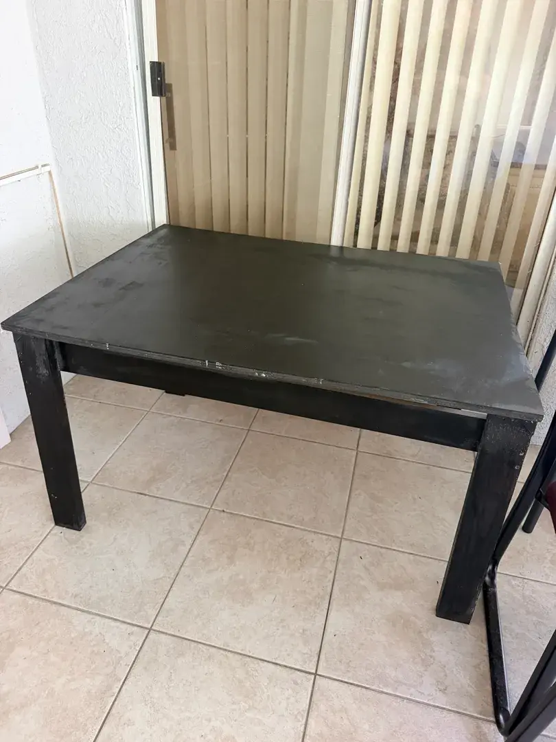 Black Rectangular Wood Dining or Work Table