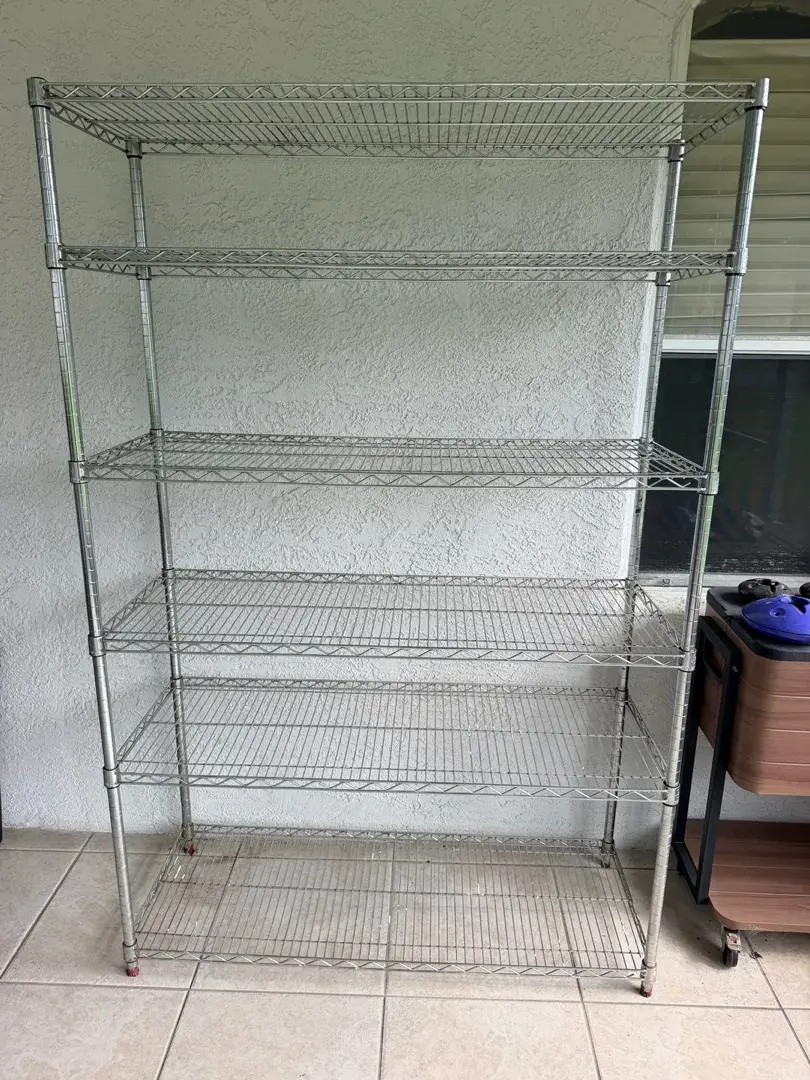 Large 6-Tier Commercial Chrome Wire Shelving Unit