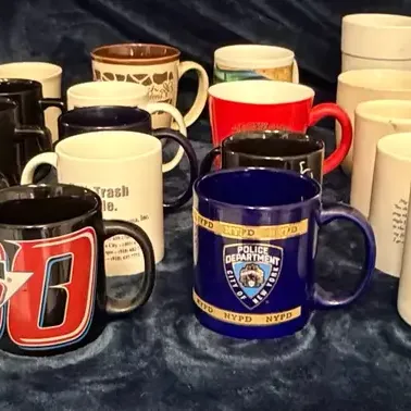 42-Piece Assorted Mug Collection – White House, NYPD, Sports, Golf & More