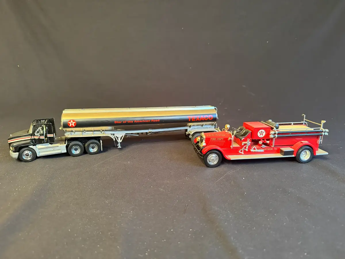 Texaco Die-Cast Tanker Truck & Port Arthur Fire Engine Collectible Model Lot