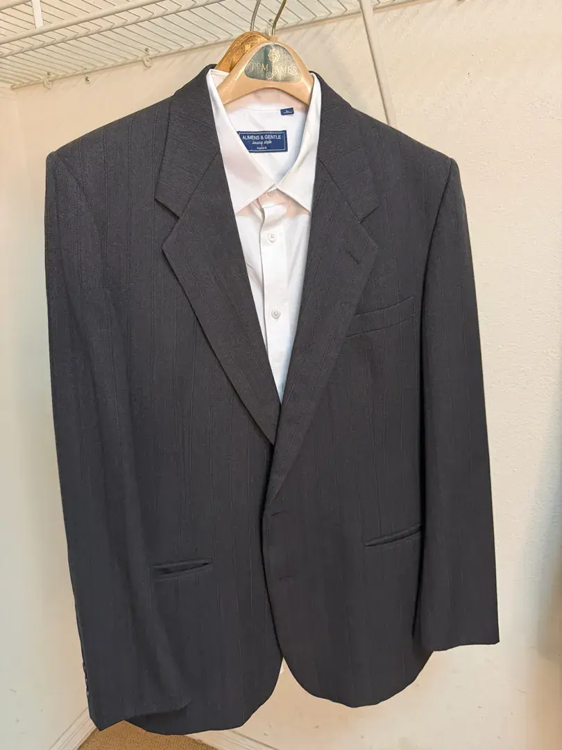 Men’s Corleone Zenio Pure Wool Pinstripe Suit with Dress Shirt