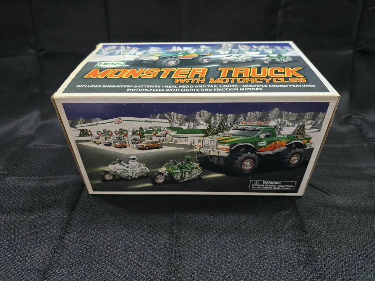 2007 Hess Monster Truck with Motorcycles Set in Original Box 