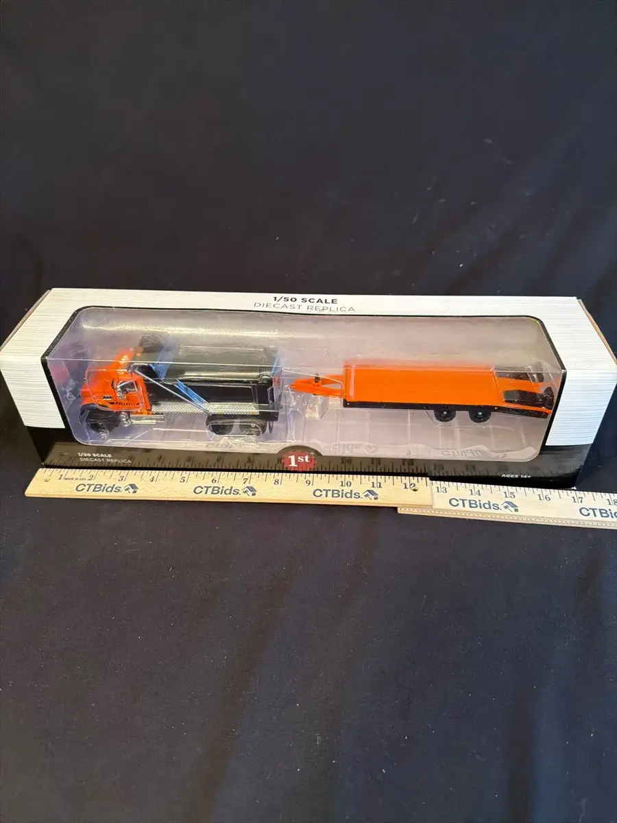 First Gear 1:50 Mack Granite MP & Lowboy Trailer Die-Cast Replica