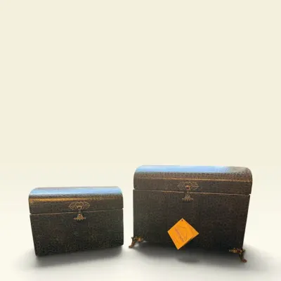 Set of 2 Valentina Interiors Faux Crocodile Decorative Storage Chests