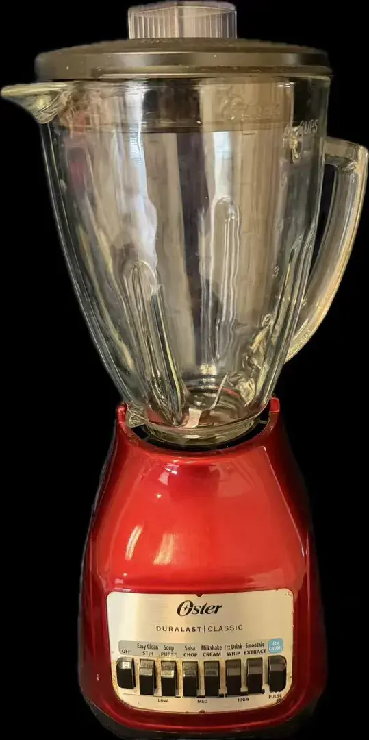 Oster Duralast Classic 7-Speed Blender - 6-Cup Glass Jar, Metallic Red