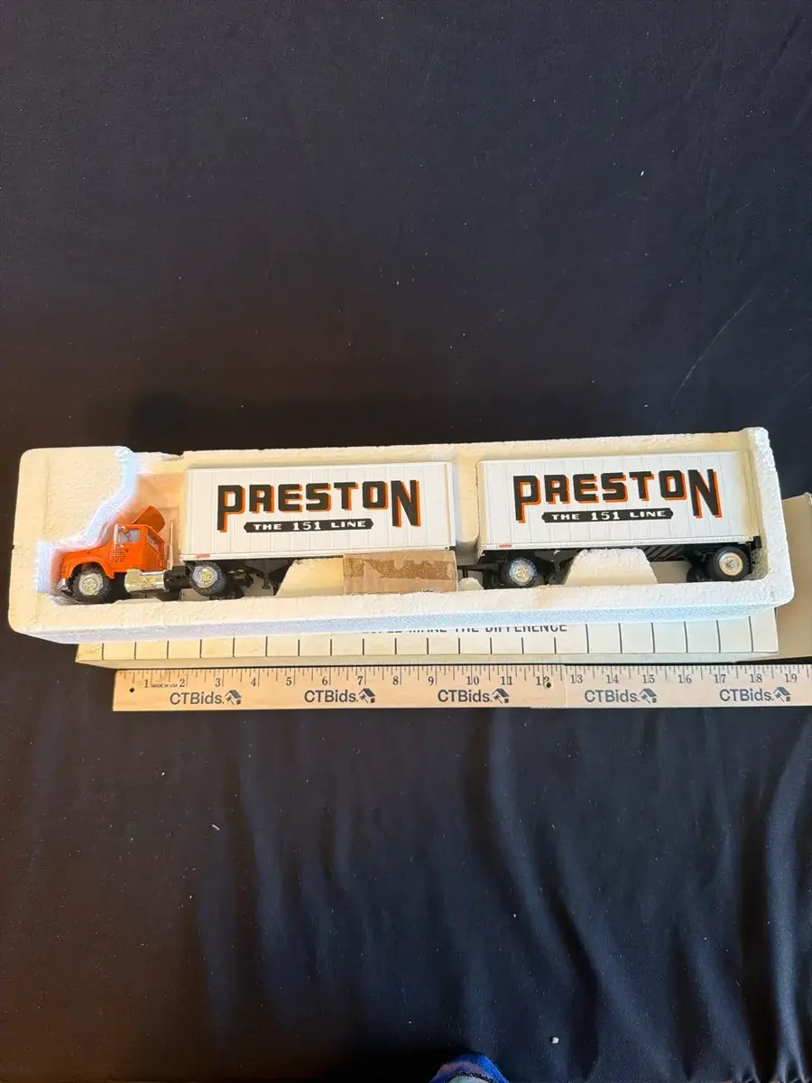 Vintage Preston The 151 Line Semi Truck & Double Trailer Die-Cast Model
