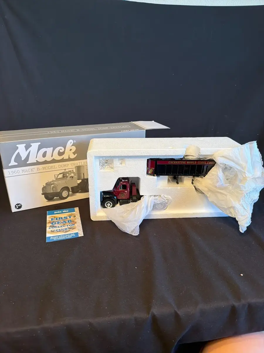 First Gear 1960 Mack B-Model Tractor & Dump Trailer Die-Cast Model