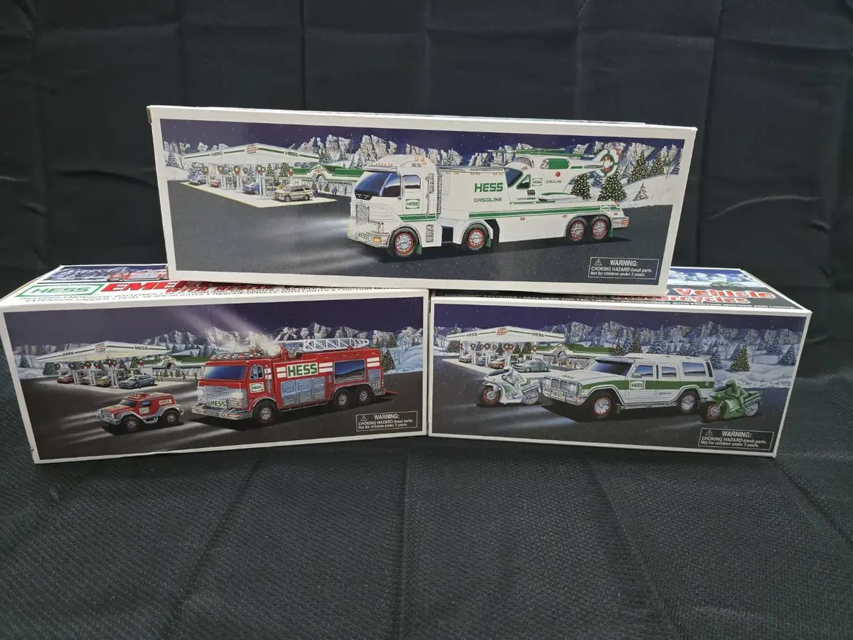 Lot of 3 Vintage Hess Toy Trucks Boxed Collection (2001, 2004, 2006)