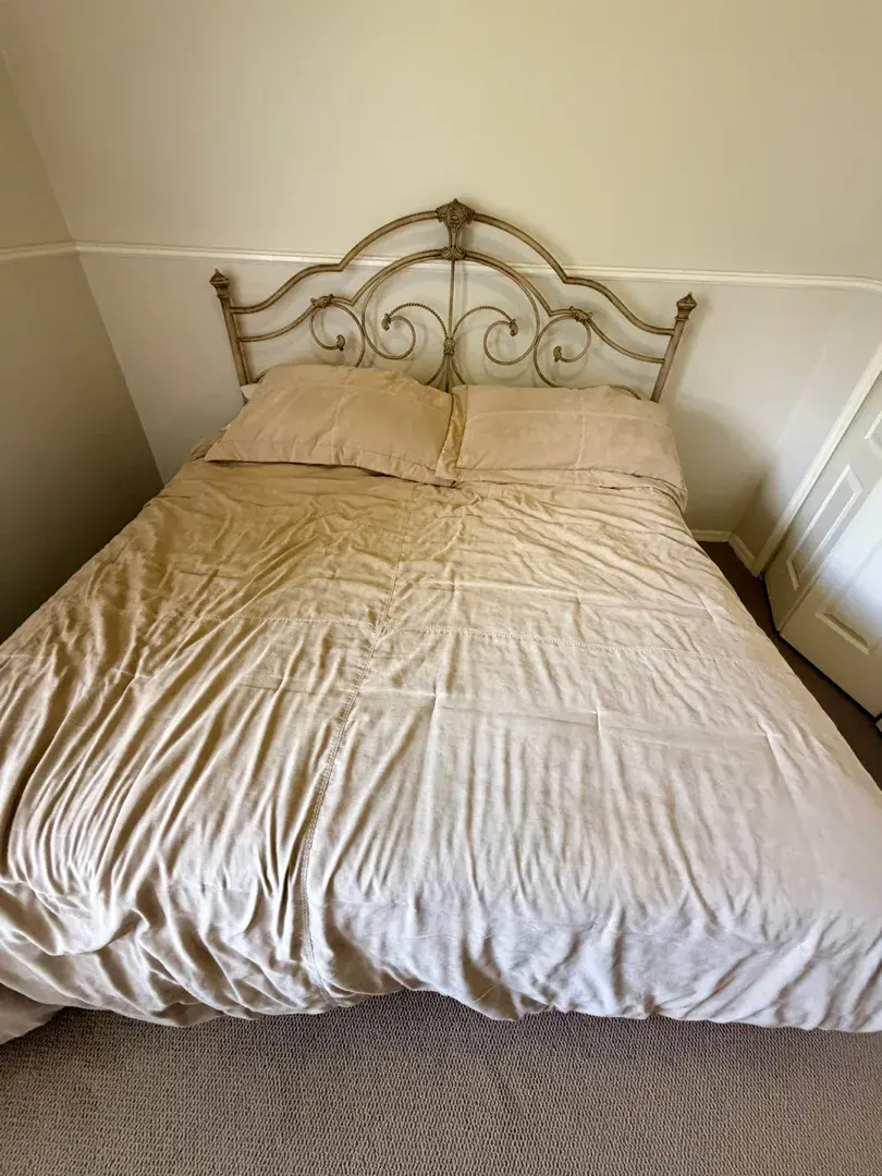 King Size Bed frame With Beauty Sleep Mattress With Comforter