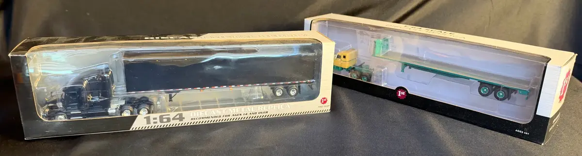 First Gear 1/64 Scale Diecast Commercial Truck and Trailer Replicas