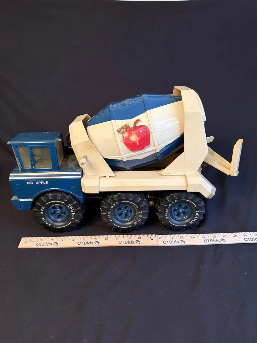 Vintage Big Apple Cement Mixer Truck – Large 21” Toy Construction Vehicle