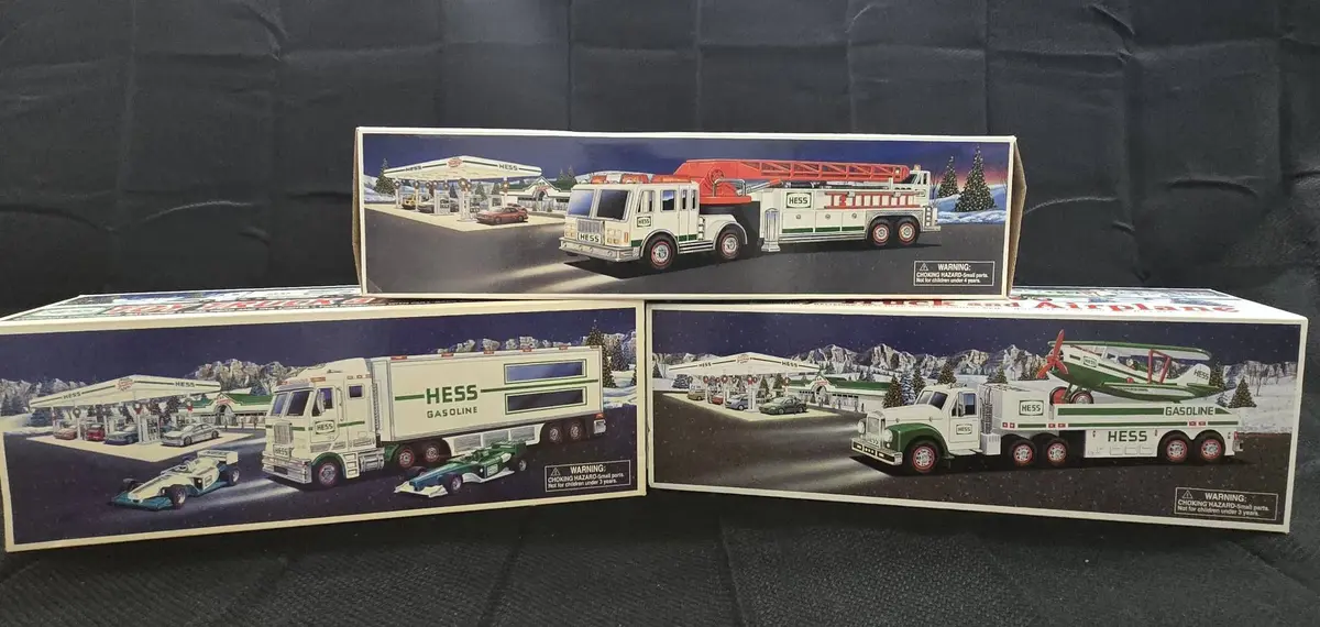 Lot of 3 Vintage Hess Toy Trucks Boxed Collection (2000, 2002, 2003)