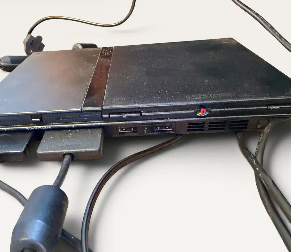Sony PlayStation 2 Slim PS2 Console with 2 DualShock Controllers & Cables