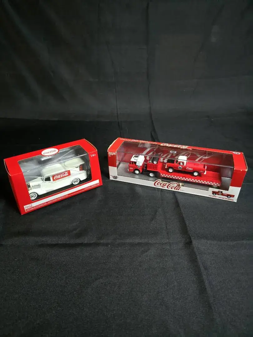 Vintage Coca-Cola Die-Cast Truck Lot (2) - M2 Machines Auto-Hauler & 1934 Dodge Fountain Truck