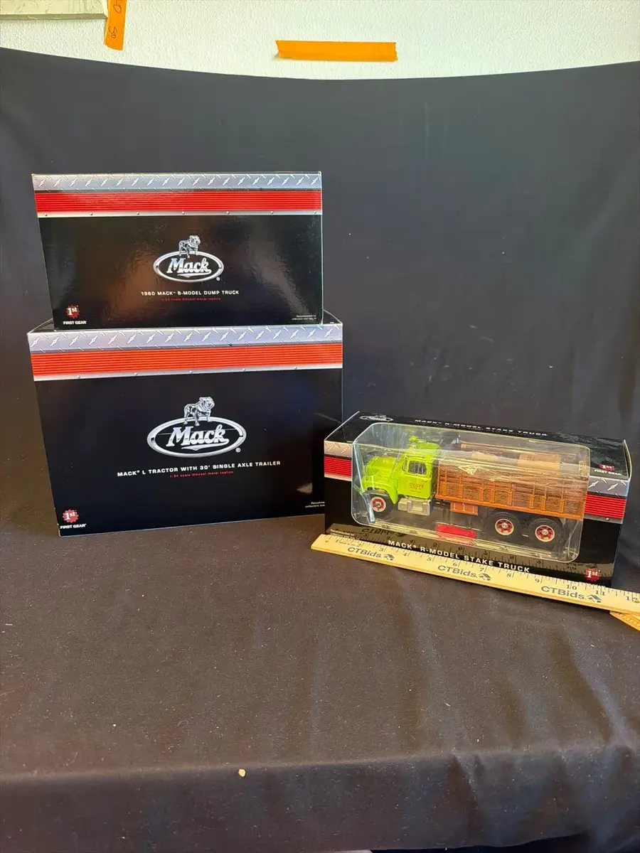 Lot of 3 First Gear Mack 1:34 Scale Die-Cast Model Trucks – Boxed