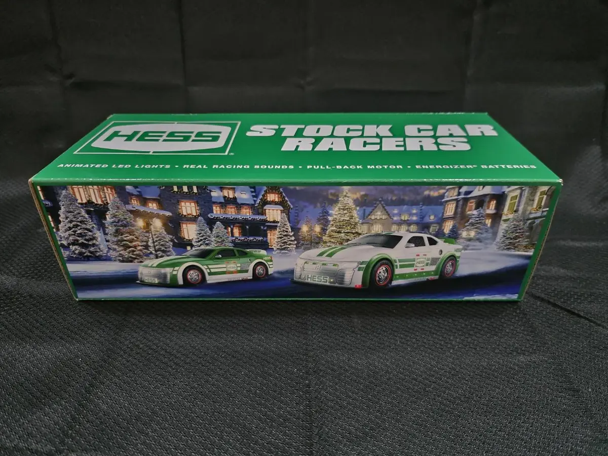 2025 Hess Stock Car Racers Toy Set - Animated LED Lights Sound & Pull-Back NIB 