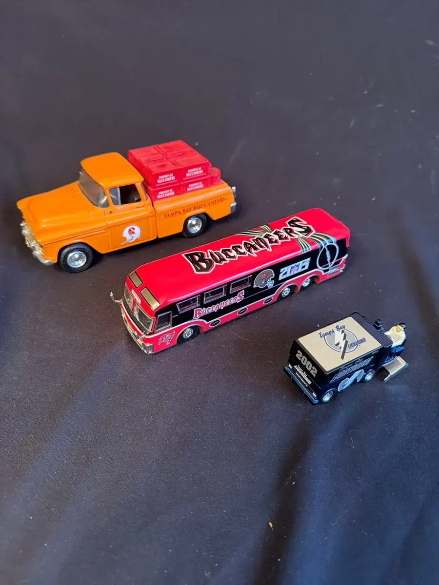 Tampa Bay Buccaneers Die-Cast Vehicle Collection – Bus, Pickup Truck & 2002 Van