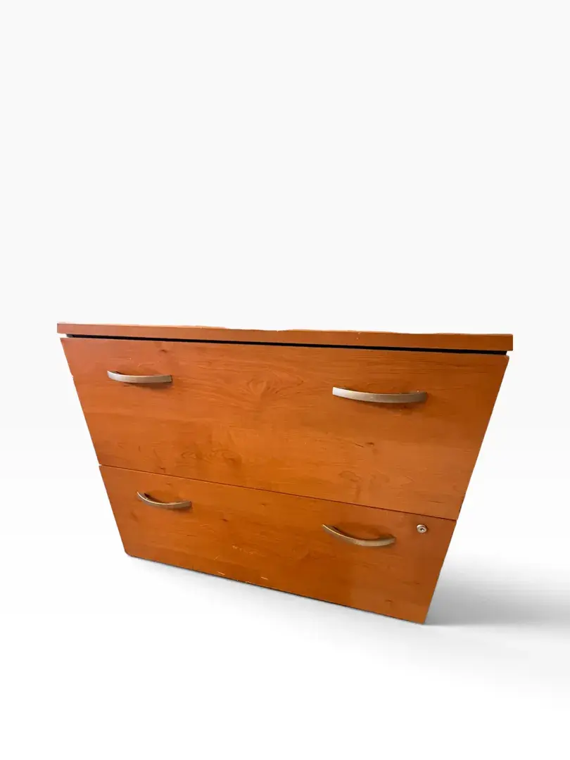 Two-Drawer Wood-Look Lateral Filing Cabinet with Lock