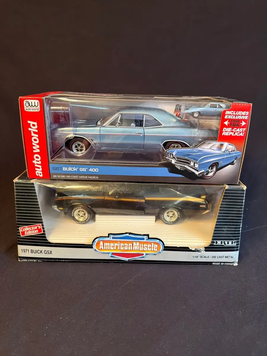 Pair of Buick American Muscle 1:18 Die-Cast Cars – 1967 GS 400 & 1971 GSX