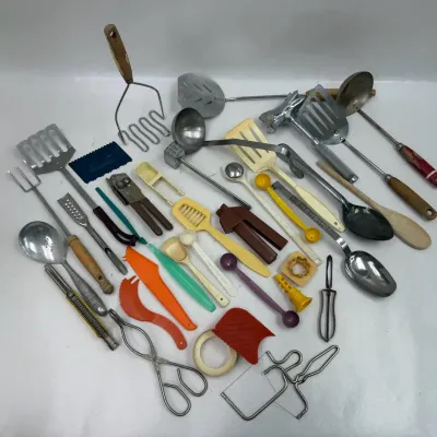 Assorted Vintage Kitchen Utensils And Gadgets 