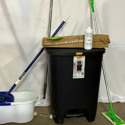 20 Gallon Step Can and Household Essentials 