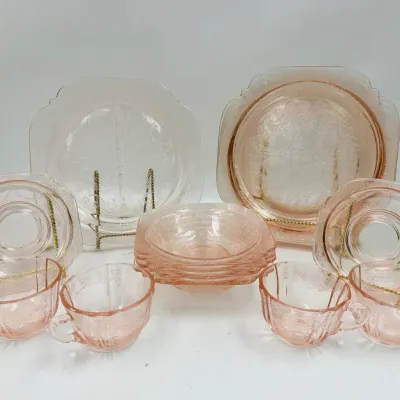 Vintage Pink Recollection Glass Dinnerware 