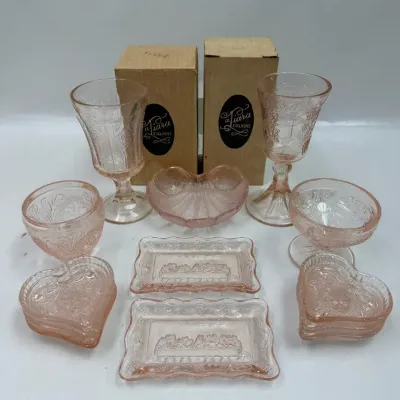 Vintage Tiara Exclusives Pink Glass Collection 