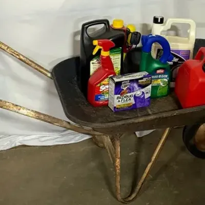 Wheelbarrow with Lawn and Bed Treatment 