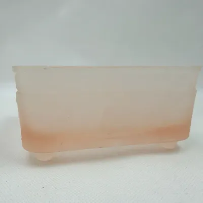 Indiana Glass Tiara Frosted Pink Honey Bee Dish 