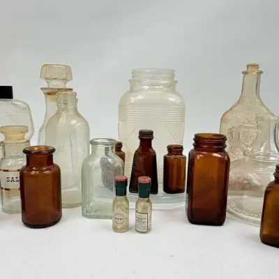 Vintage Antique Glass Bottles- Apothecary Collection 