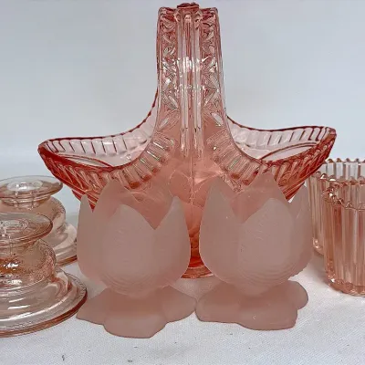 Vintage Pink Glass Collection Glassware