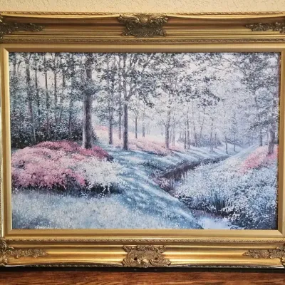 Trio of Fine Art & Lavish Gold Framed Work!