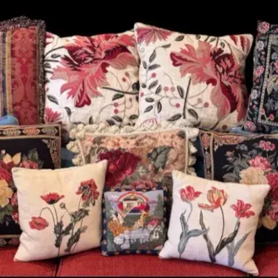 Vibrant Decorative Accent Pillows - Fleming Tapestries & Williams Sonoma... Many Embroidered!