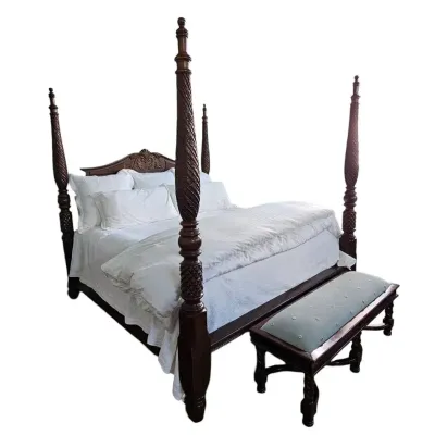 Bernhardt Traditional Carved Wood King-Size Four-Poster Bed... Heirloom Quality!