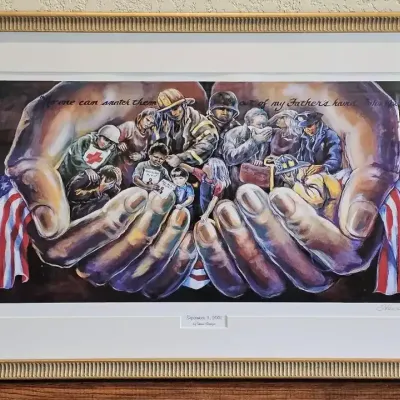 Shawn Bridges "September 11, 2001" Framed Commemorative Print – Hand-Signed!