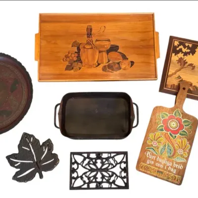 Curated Collection of Vintage & Artisan Metalwork & Wood Home Décor