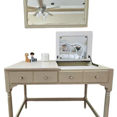 Ethan Allen Vintage Makeup Vanity Desk & Matching Mirror... These Tops are Durable & Time Tested!