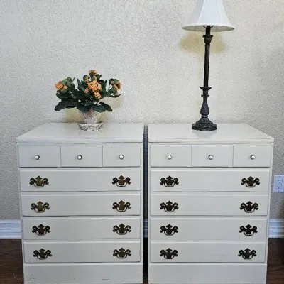 Ethan Allen Light Sage Green Nightstands... These Tops are Durable & Time-Tested!