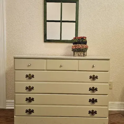 MCM Ethan Allen 3-Drawer Cabinet Dresser – Light Sage... This Top is Durable & Time-Tested!