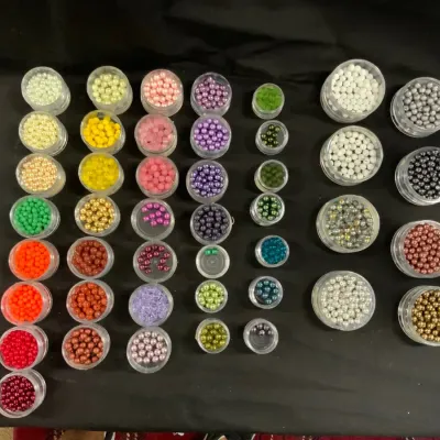 Colorful Pearl-Style Bead Collection – Rainbow & Metallic Tones