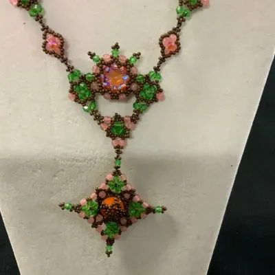 Intricate Hand-Beaded Statement Necklace