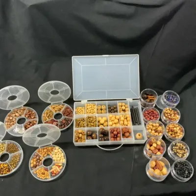 Large Natural Wood Bead Collection