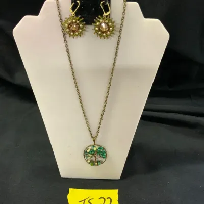 Tree of Life Necklace & Beaded Earring Set